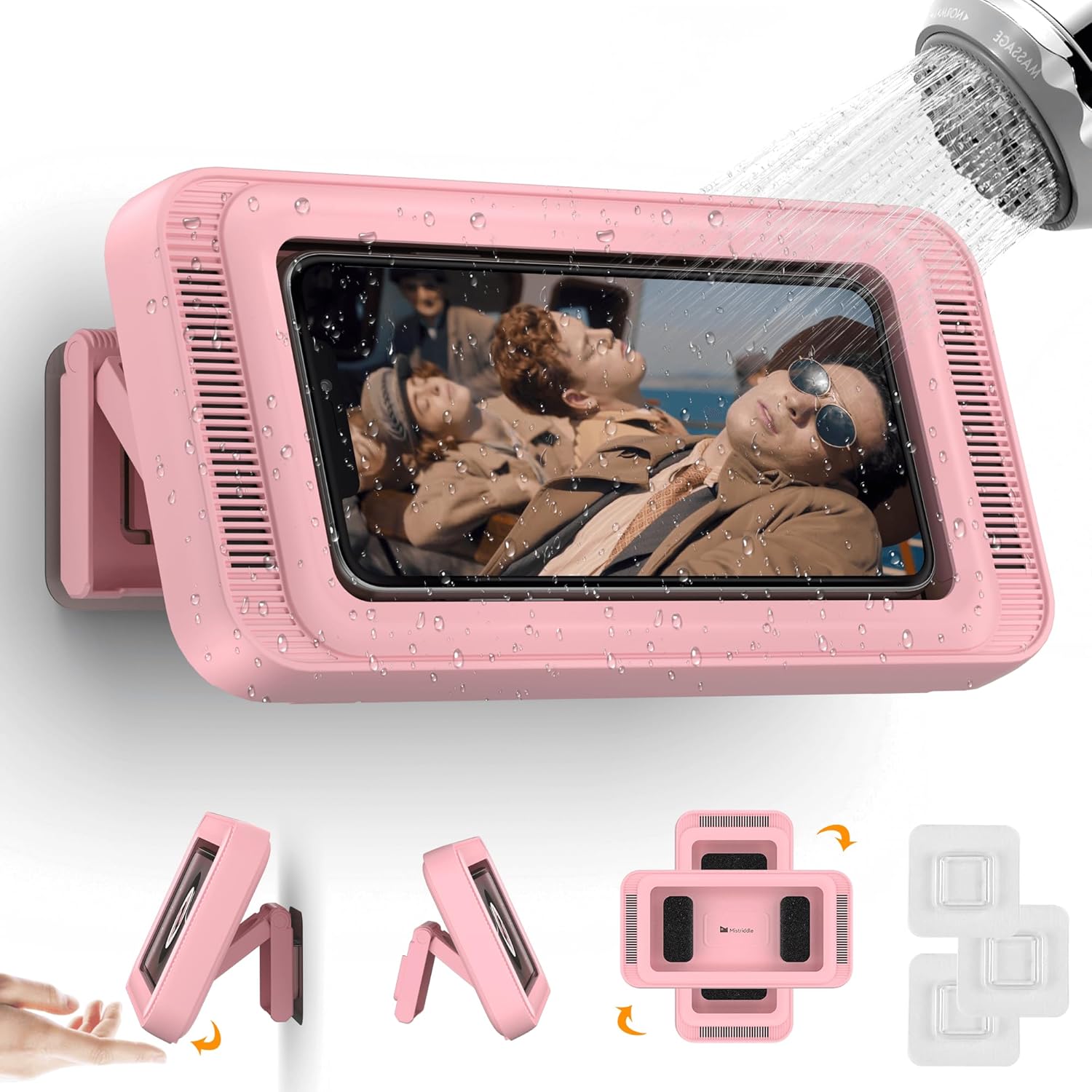 Mistriddle Waterproof Shower Phone Holder with 360° Rotation,