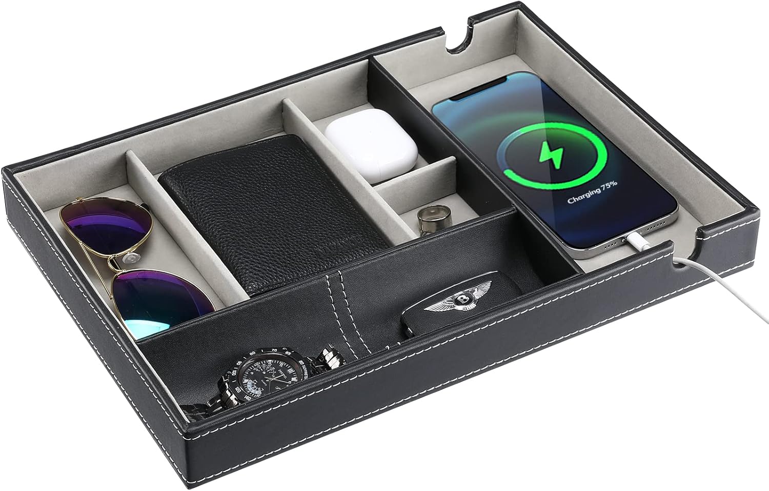 ProCase 1 Layer Valet Tray for Men, PU