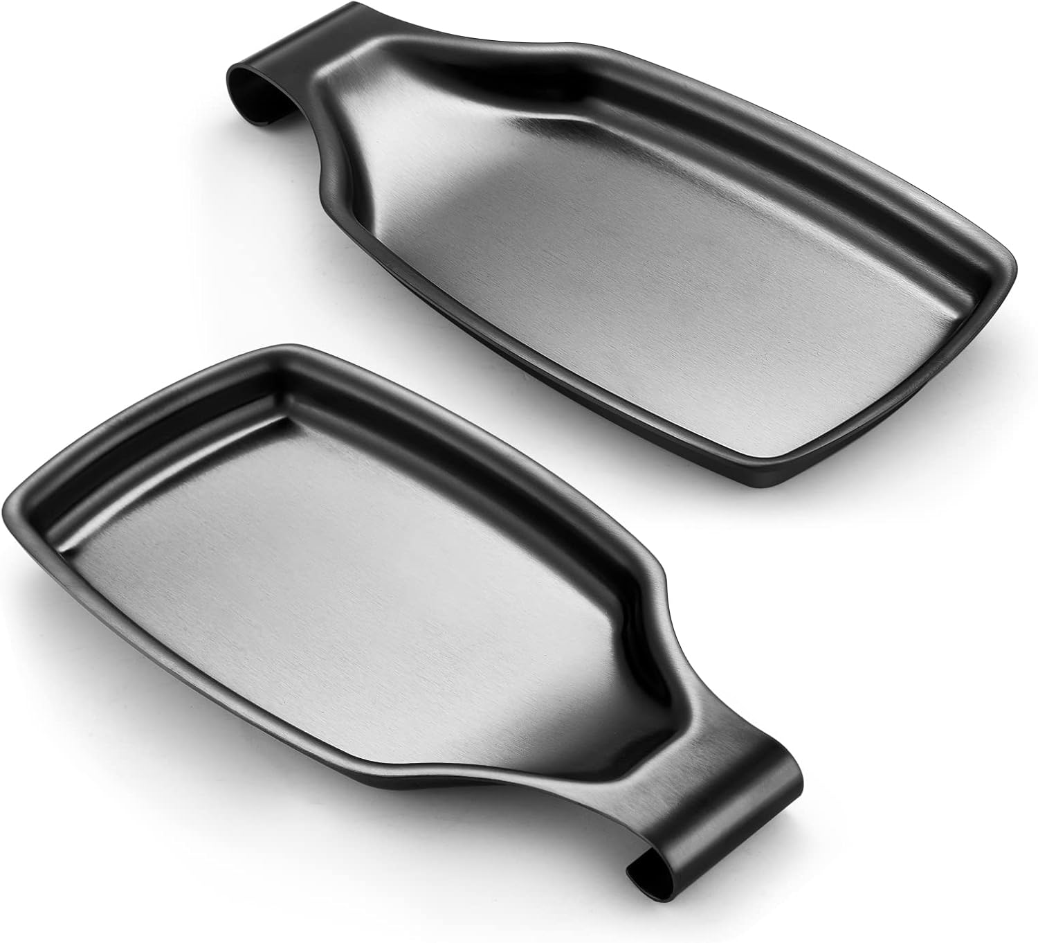 E-far Black Spoon Rest for Stove Top, 2-Piece