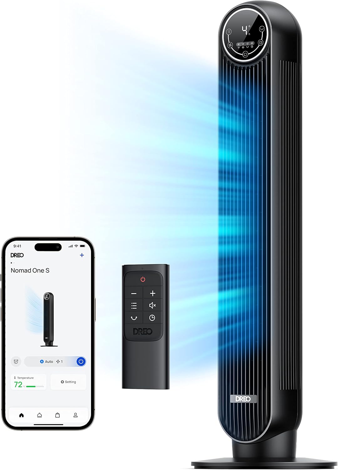 DREO Smart Tower Fan for Bedroom, Oscillating Quiet