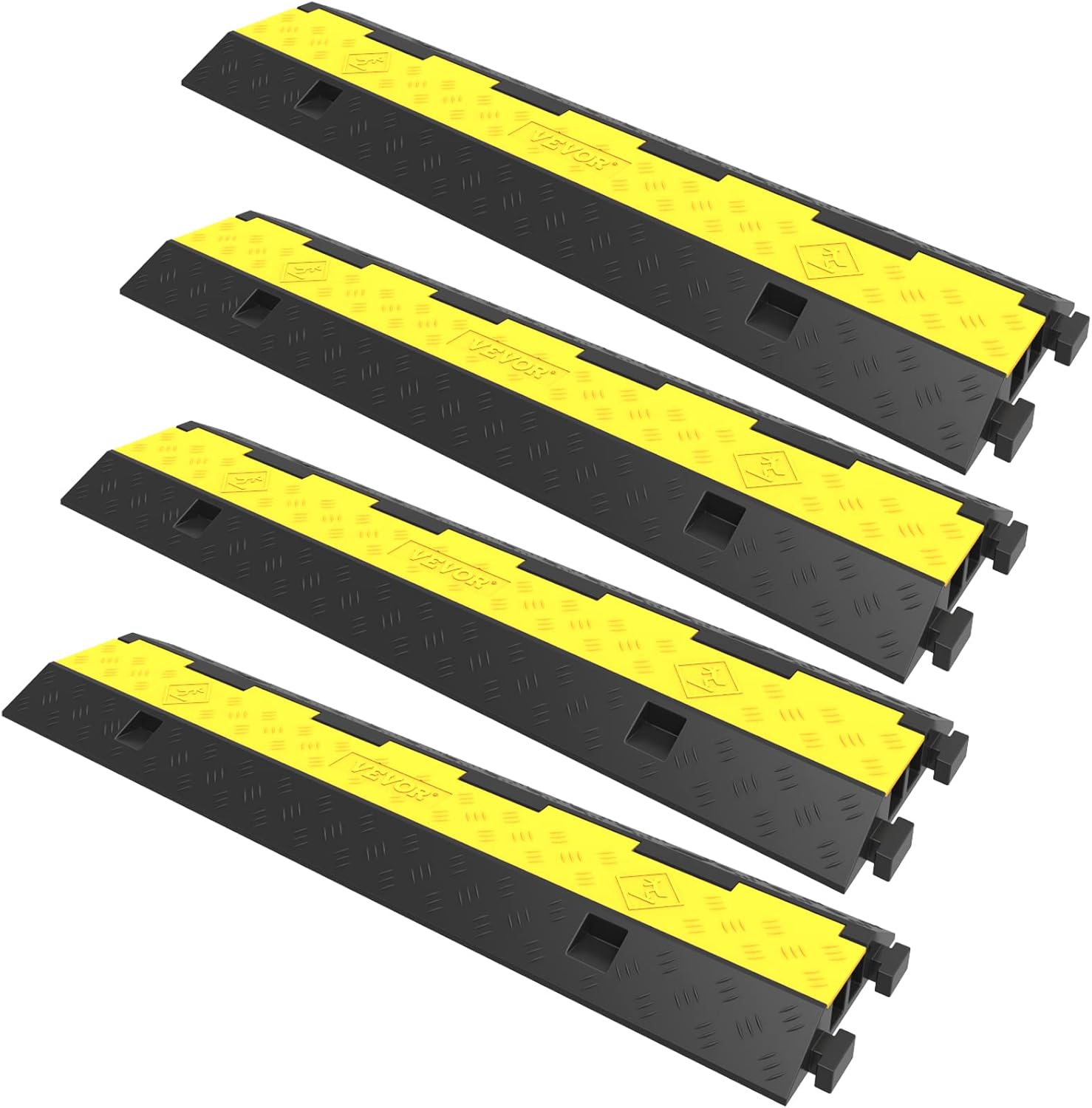 VEVOR Cable Protector Ramp, 4 Packs 2 Channels,