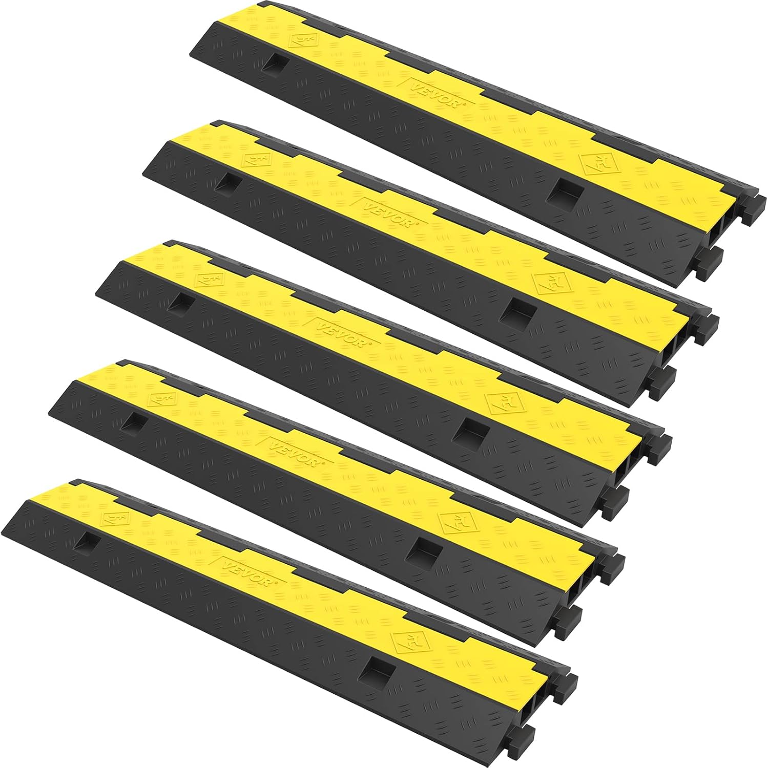 VEVOR Cable Protector Ramp, 5 Packs 2 Channels,