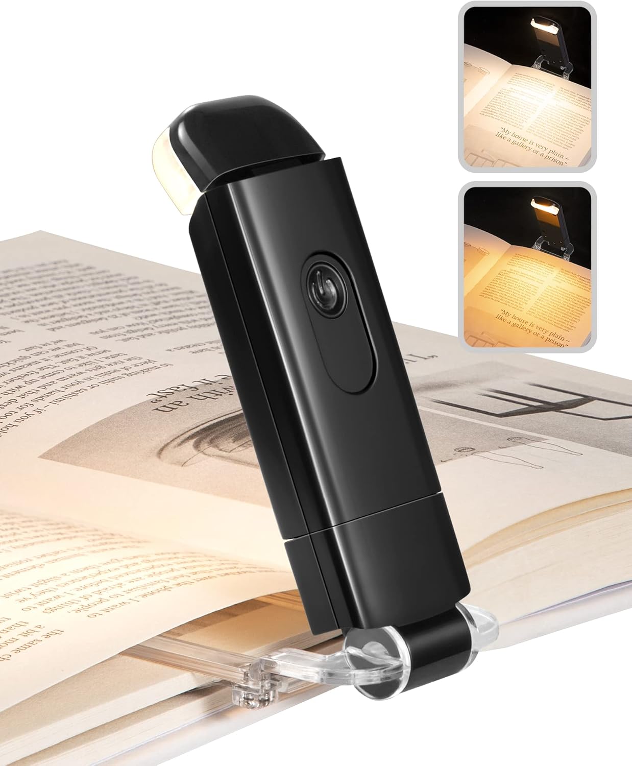 DEWENWILS Booklight with Clip, USB Rechargeable Book Light