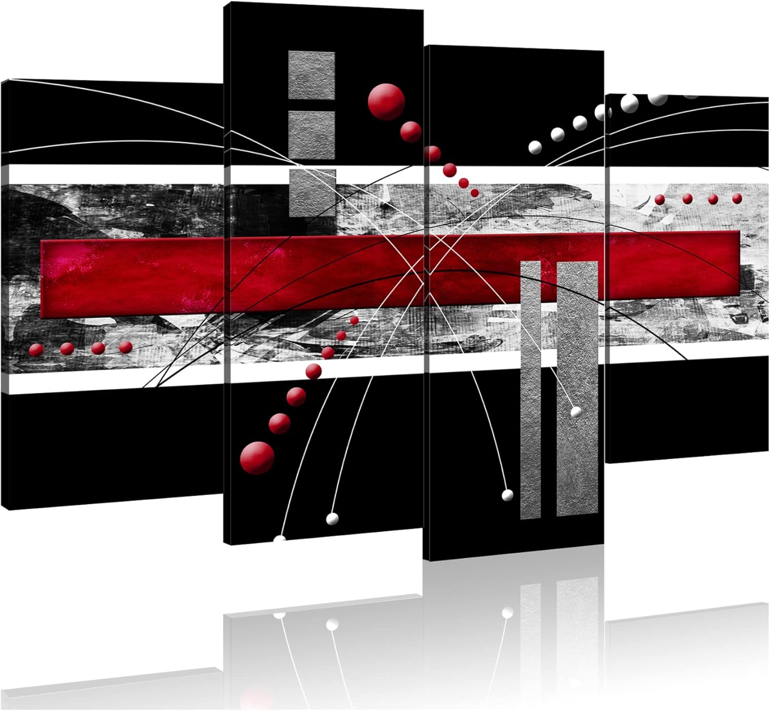 YPY Large Black Red Canvas Wall Art -