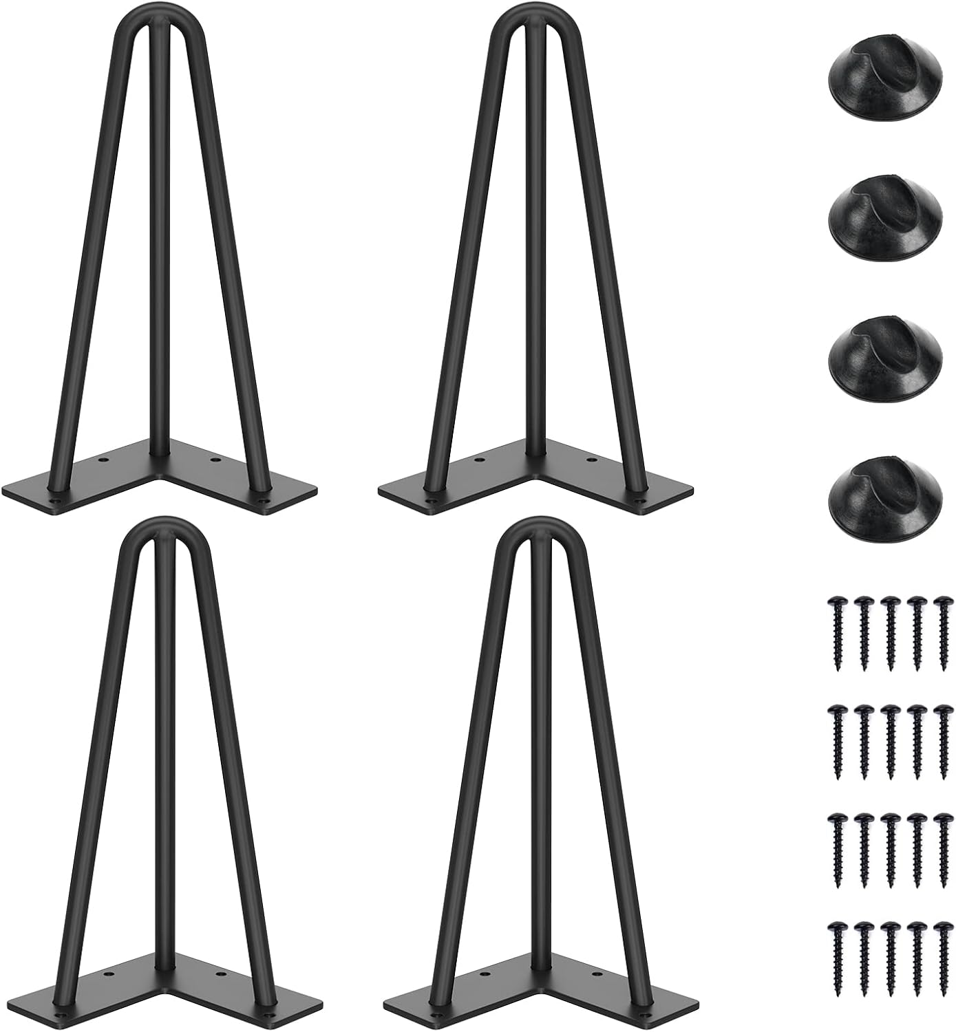 SMARTSTANDARD 10 Inch Hairpin Table Legs, 3 Steel