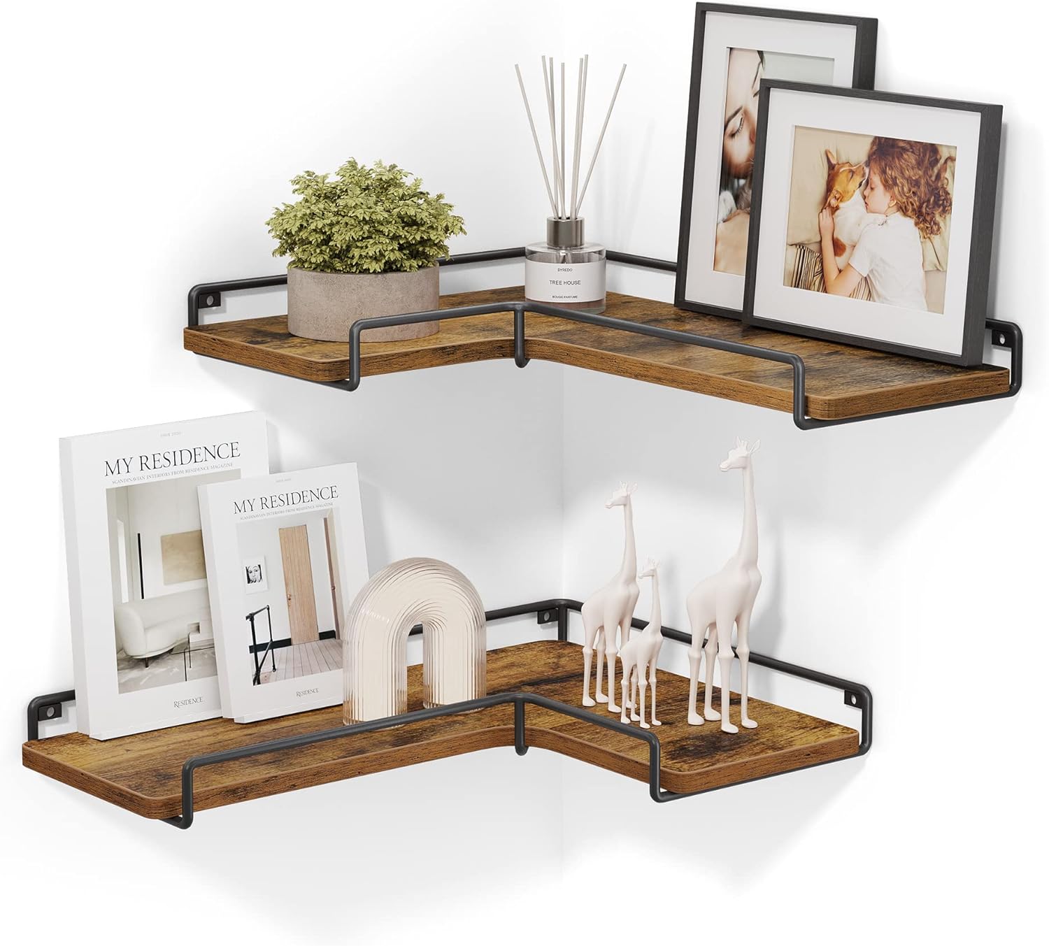 VASAGLE Corner Shelf Wall Mount Set of 2,