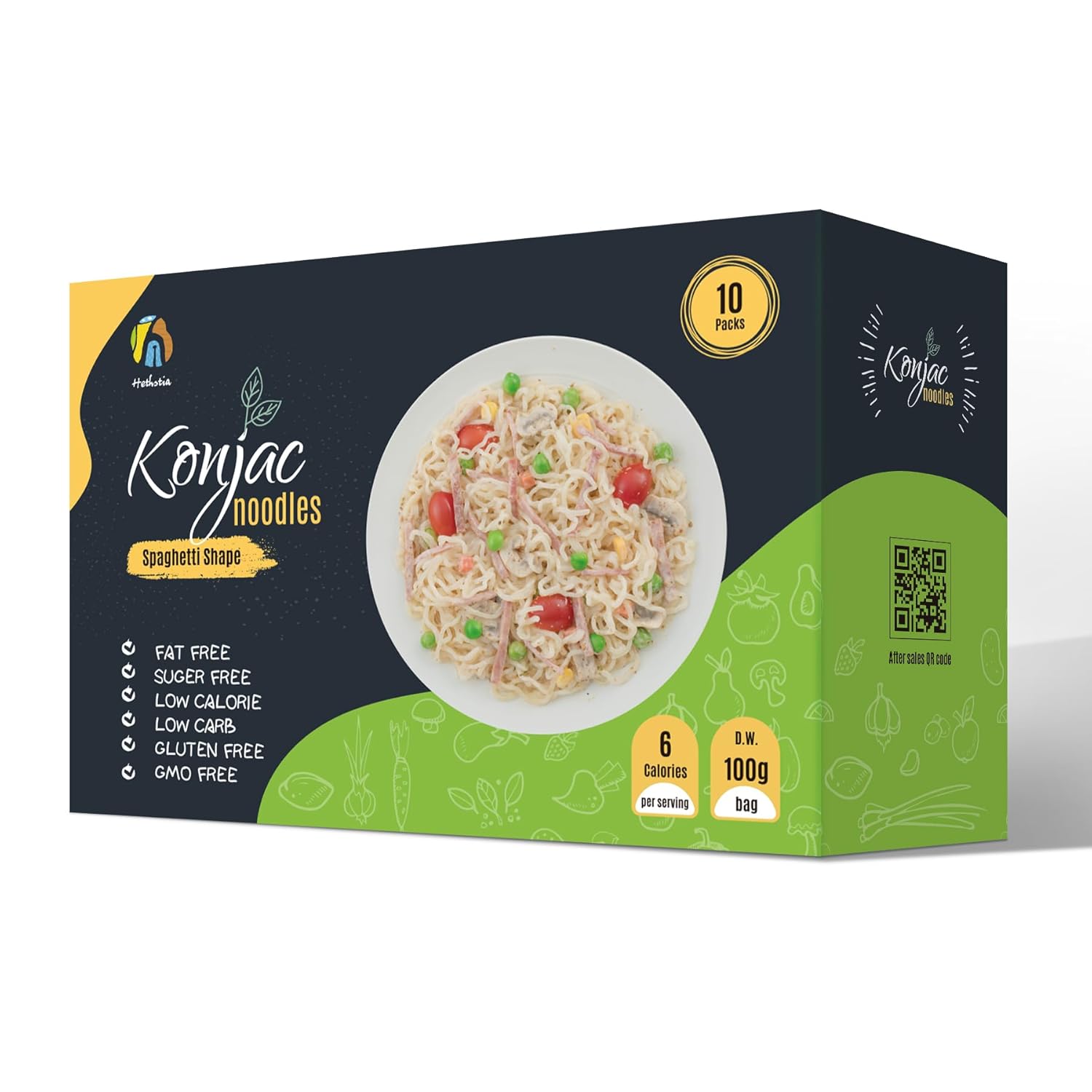 Hethstia Konjac Noodles, 10 Packs Shirataki Spaghetti –