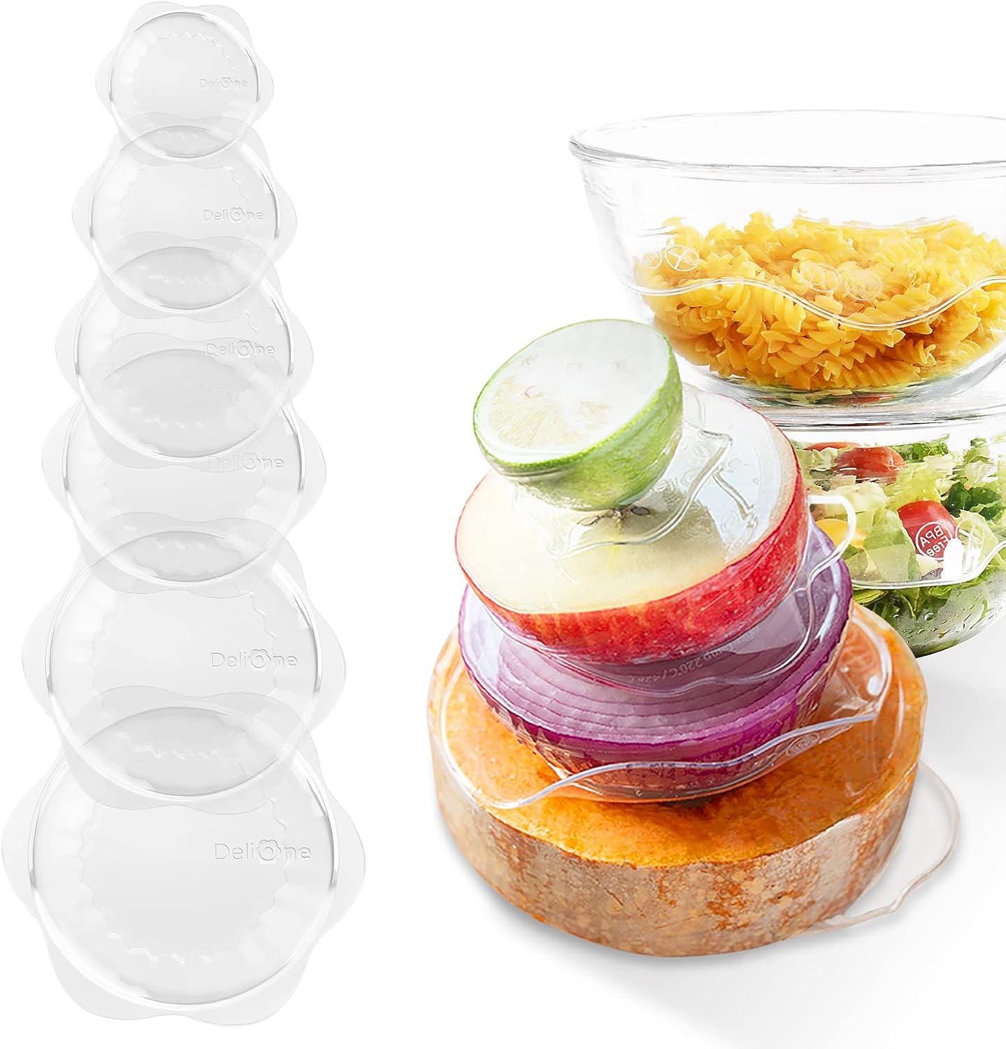 DeliOne Silicone Stretch Lids for Kitchen Food Storage