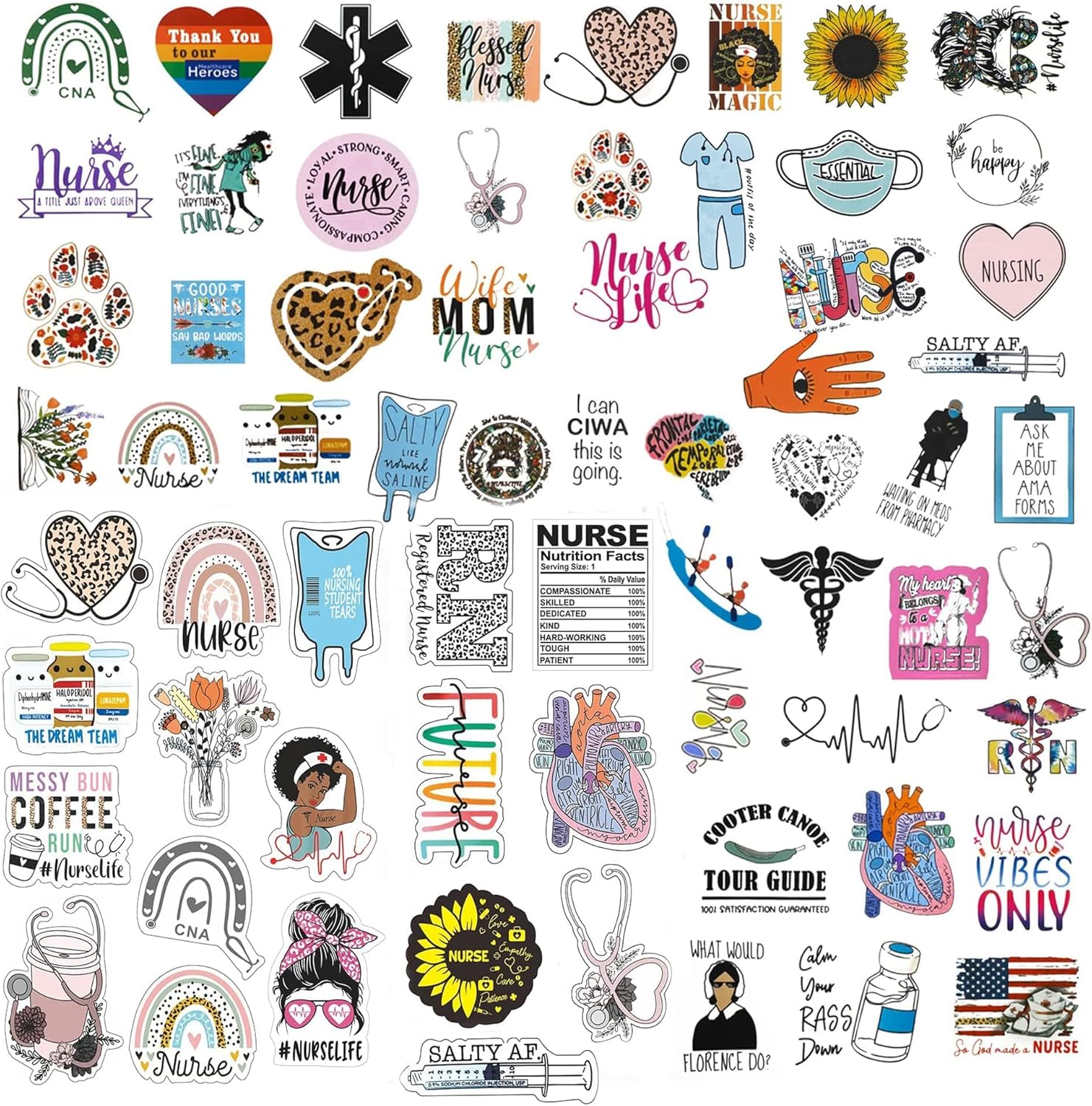 Nurse Stickers for Water Bottles and Laptops -