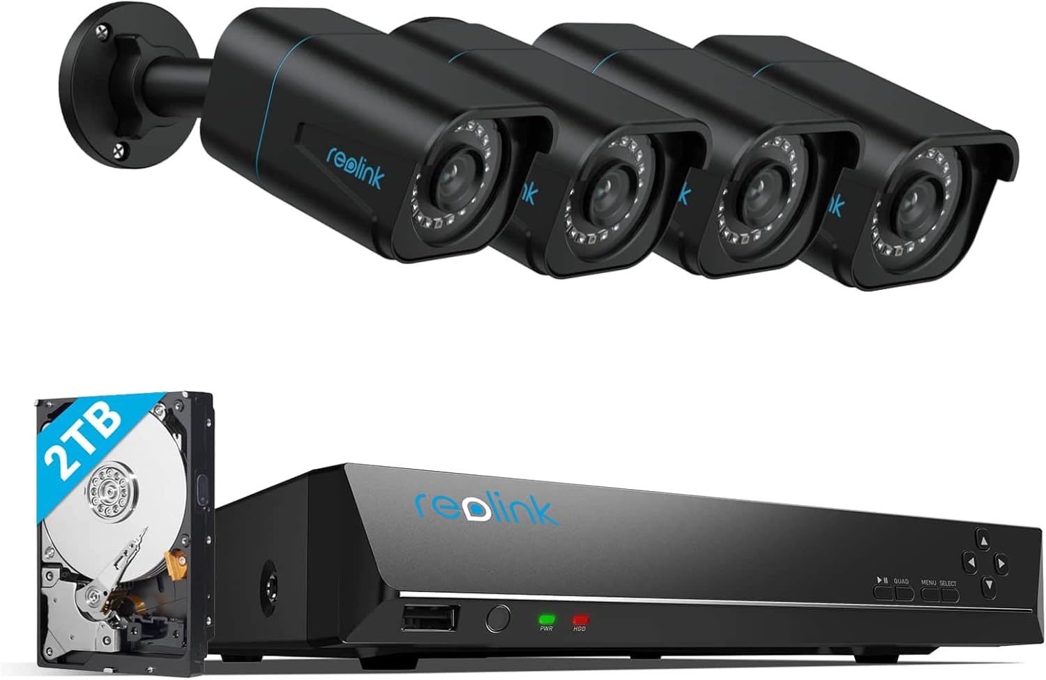 REOLINK 4K Security Camera System, 4pcs H.265 PoE