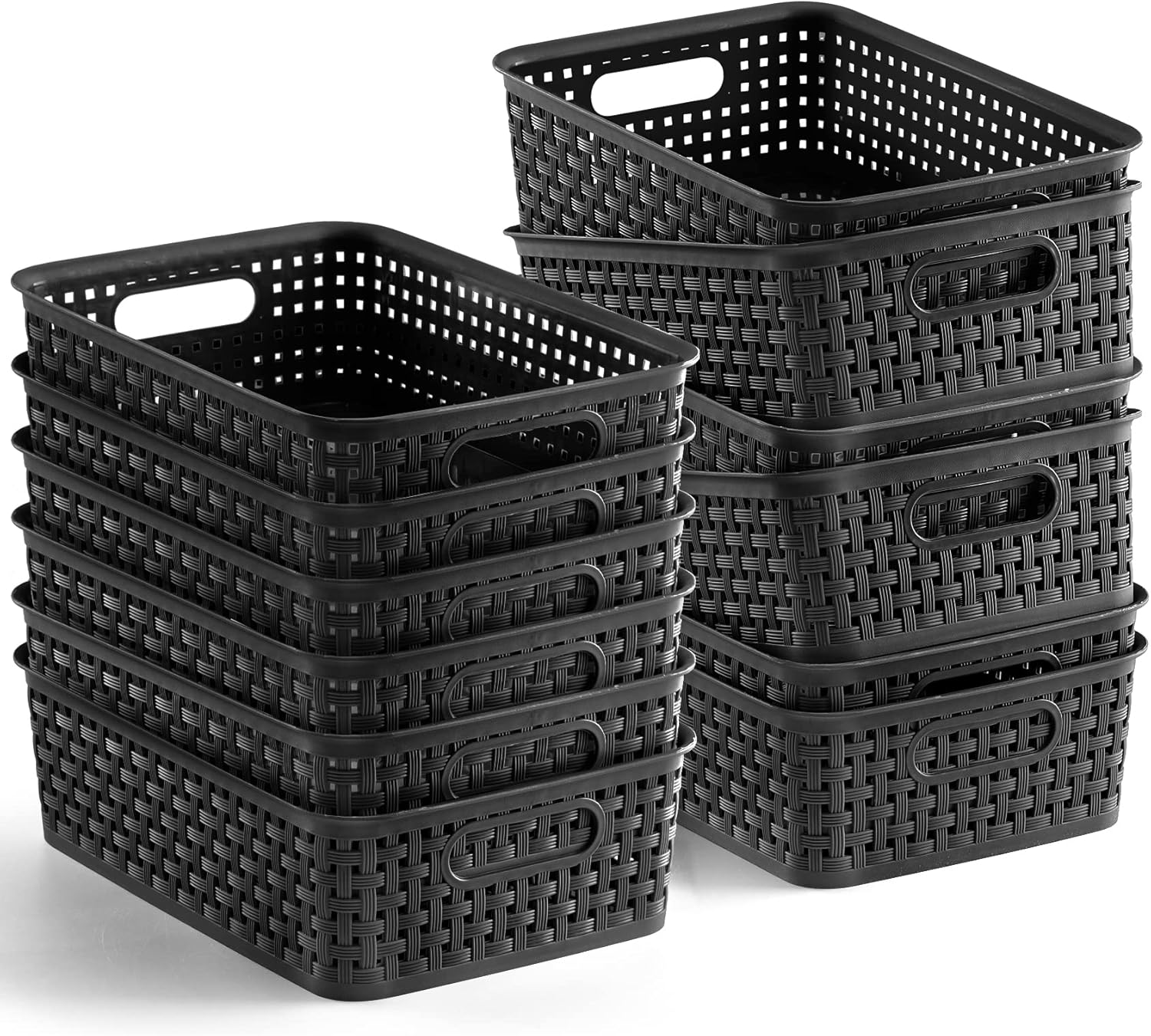 [ 12 Pack ] Plastic Storage Baskets, Small