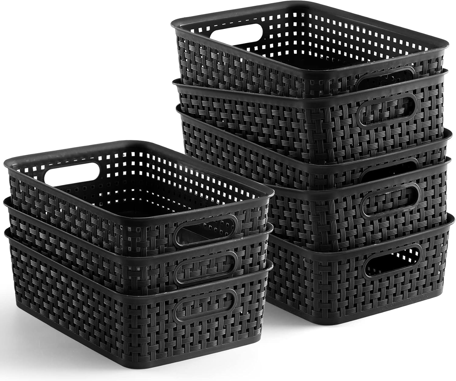 [ 8 Pack ] Plastic Storage Baskets, Small