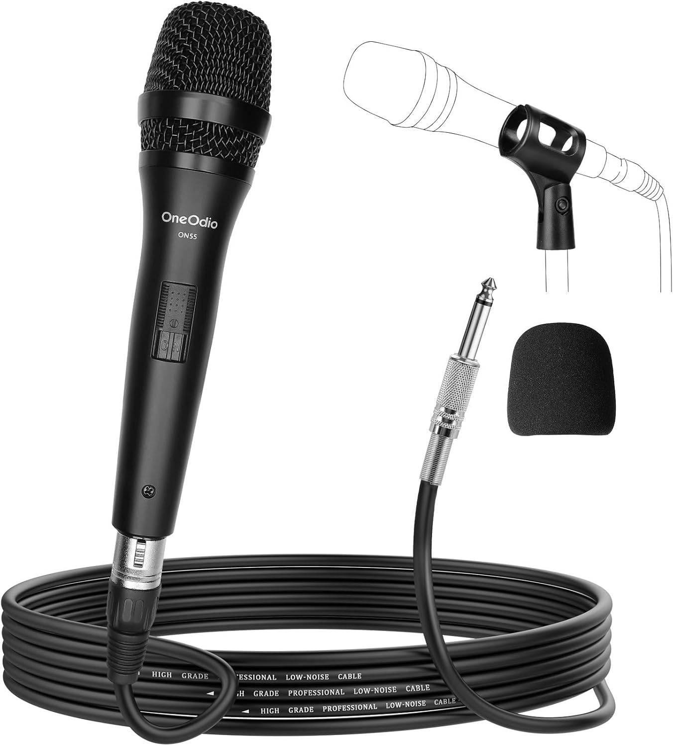 OneOdio ON55 Wired Microphone for Singing, Mic Clips,