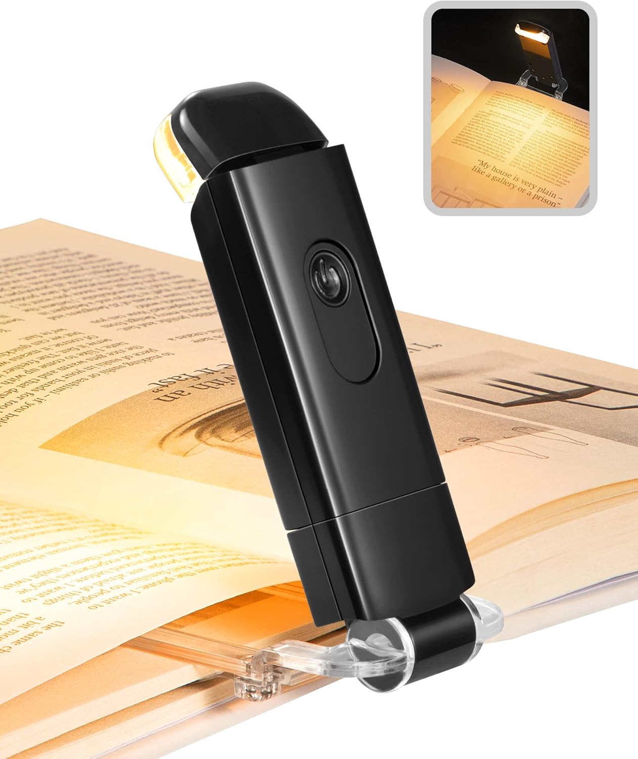 DEWENWILS Book Light, Amber Warm Clip-On LED with