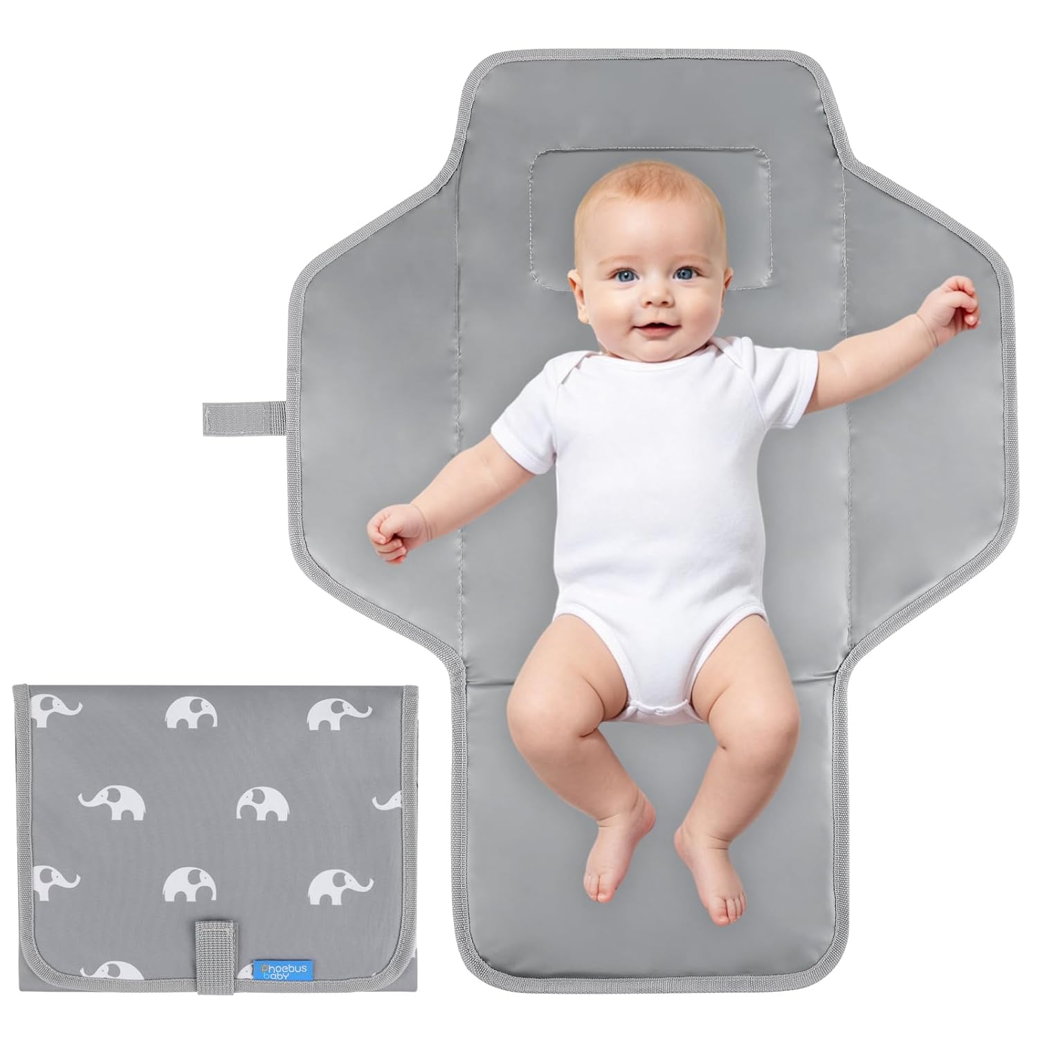 PHOEBUS BABY Portable Changing Pad with Built-in Pillow