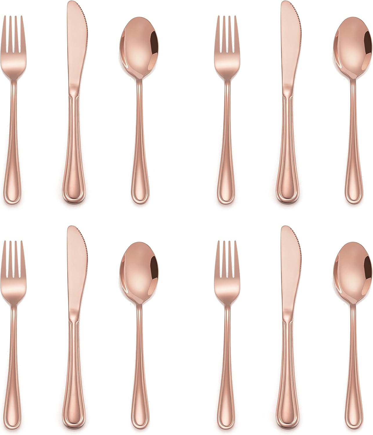 12-Piece Copper Kids Silverware, E-far Stainless Steel Toddler