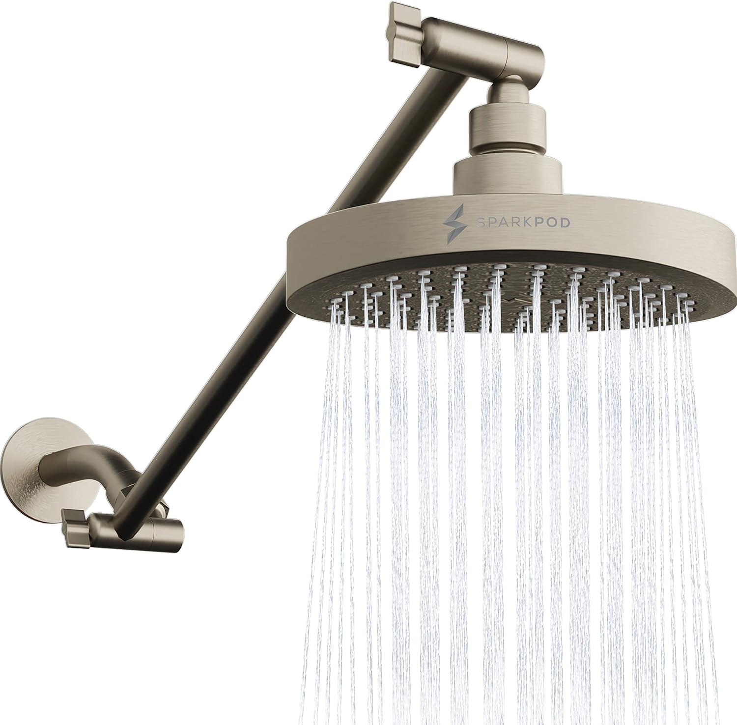 SparkPod Round Rain Shower Head with Extension Arm