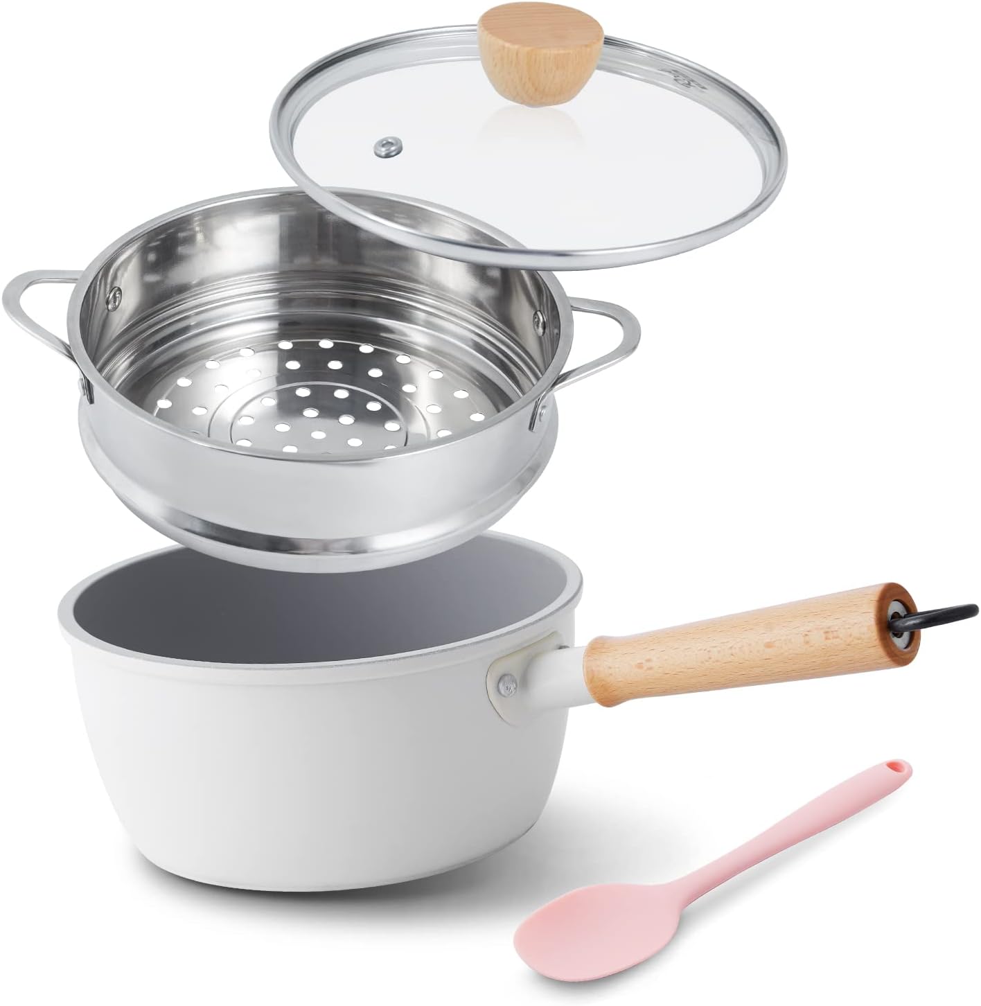 Ceramic Nonstick Sauce Pan with Lid, 2 Quart