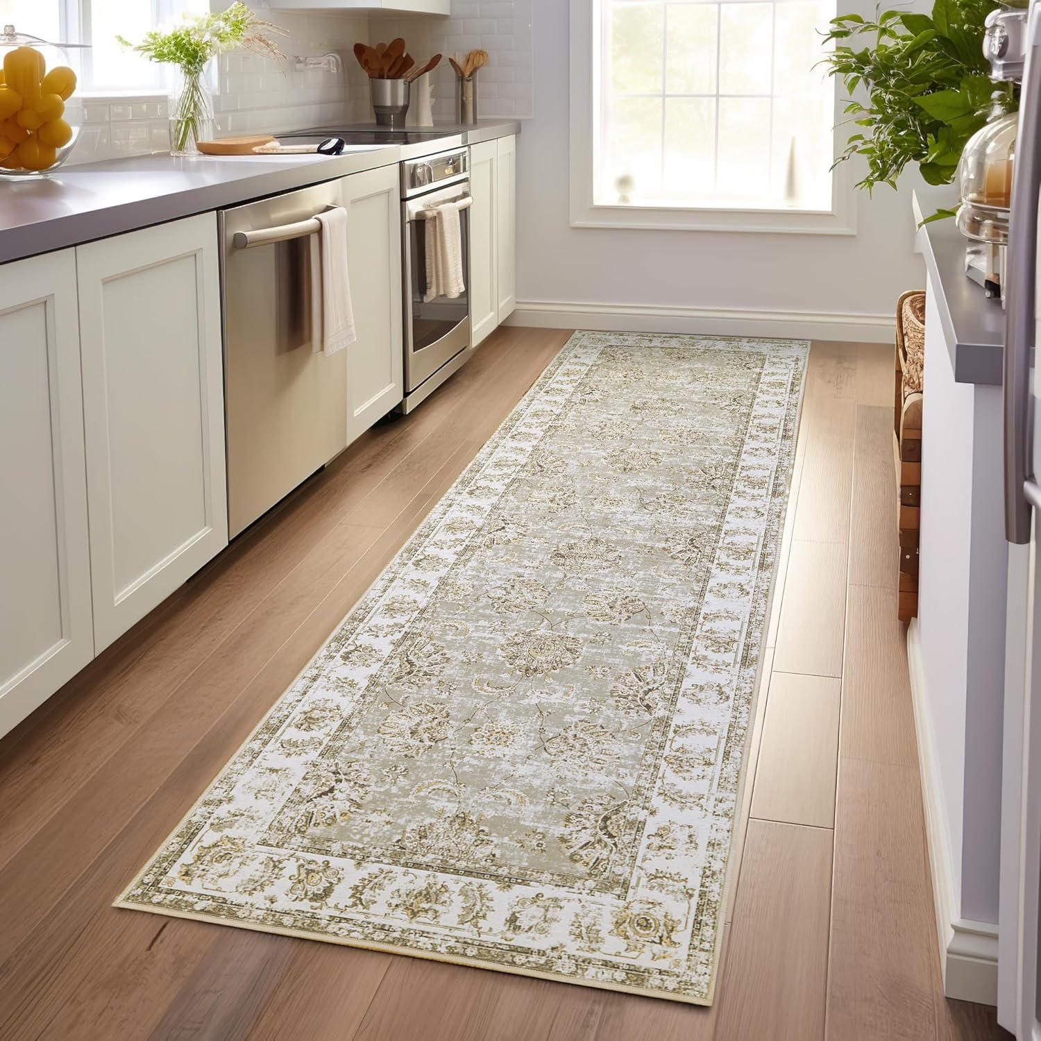 jinchan Fiora Hallway Runner Rug 3x10 Machine Washable