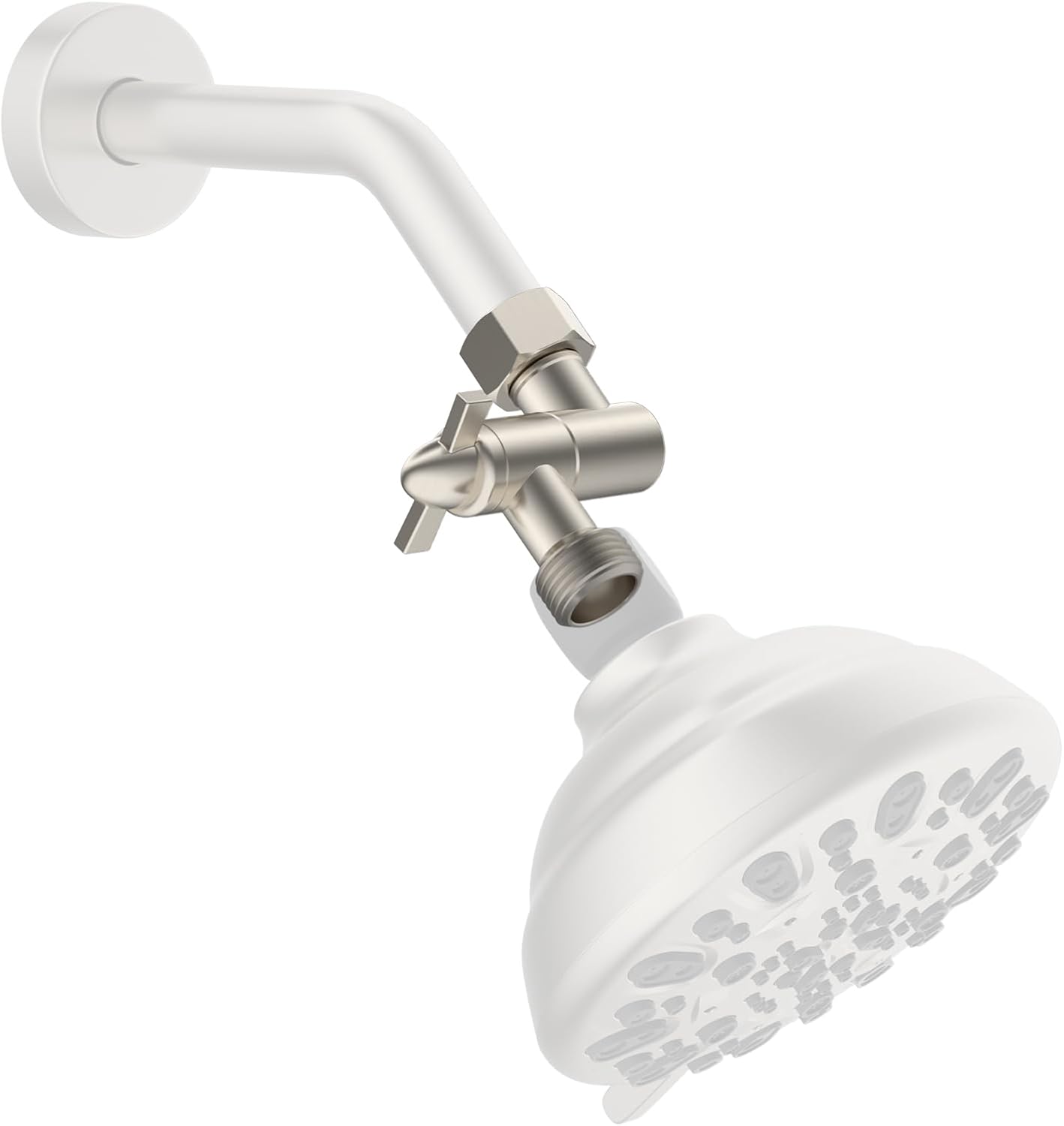 Hibbent All Metal Shower Head Elbow Adapter, 360-degree