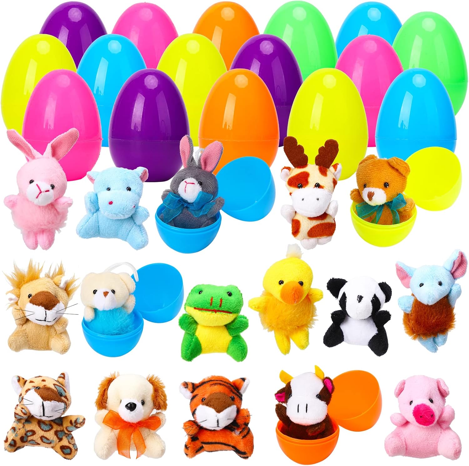 16 pcs Easter Eggs Filled with Mini Plush
