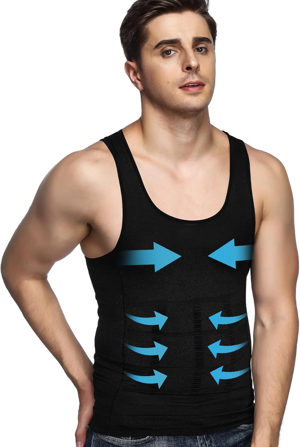 Odoland Men's Body Shaper Compression Shirt, Thermal Base