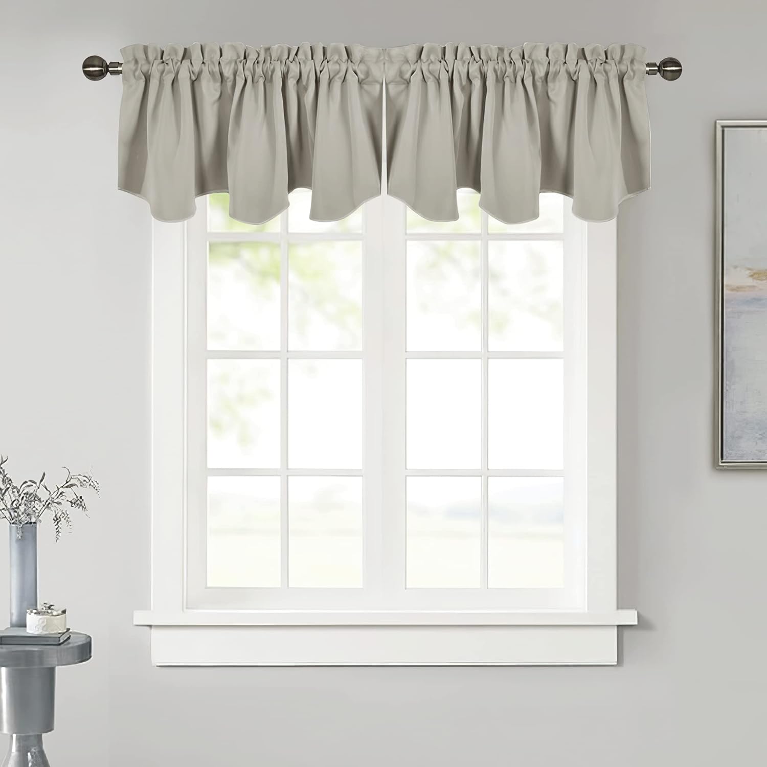 NICETOWN Natural Curtain Valances for Kitchen Windows/Bathroom/Living Room/Bedroom