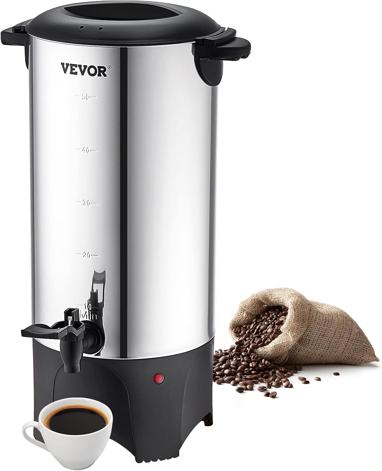VEVOR Commercial Coffee Urn, 50 Cups/7.5L Stainless Steel