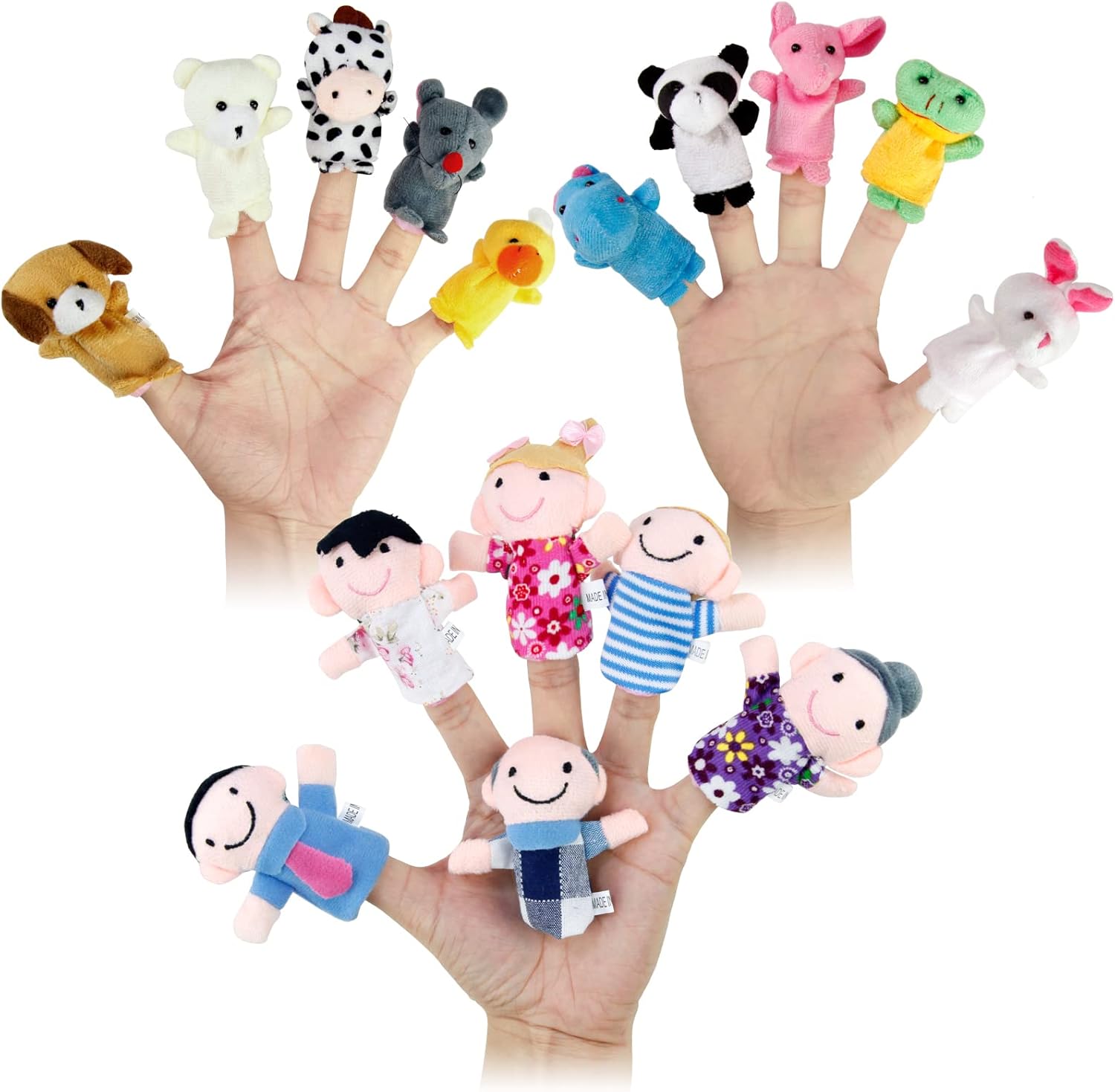Sealive 16 Family Finger Puppets for Toddlers 1-3,