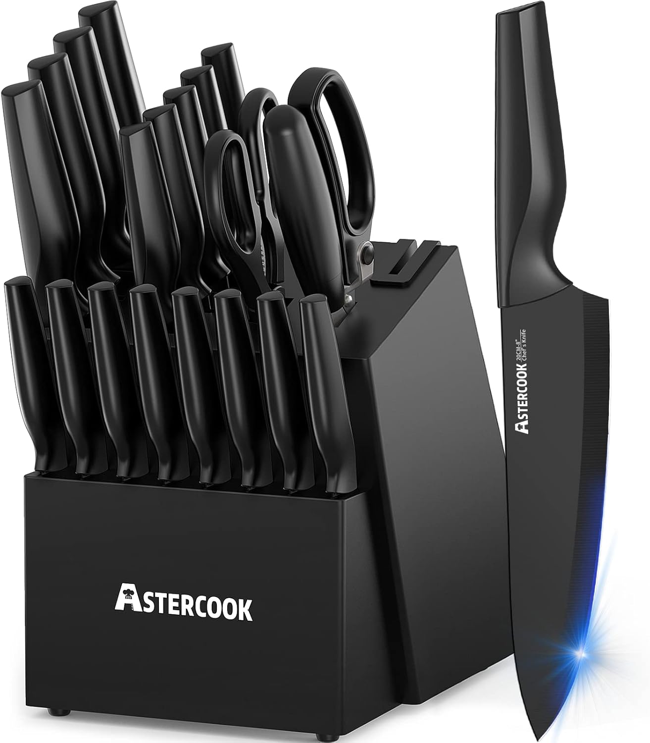Astercook 21 Pieces Knife Set for Kitchen with