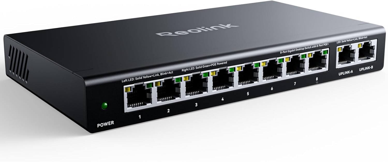 REOLINK PoE Switch with 8 PoE and 2