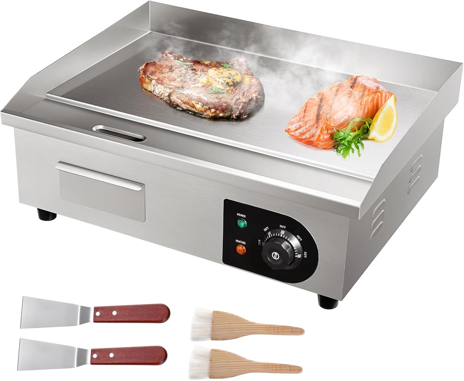 VEVOR Commercial Electric Griddle, 22", 1600W Countertop Flat