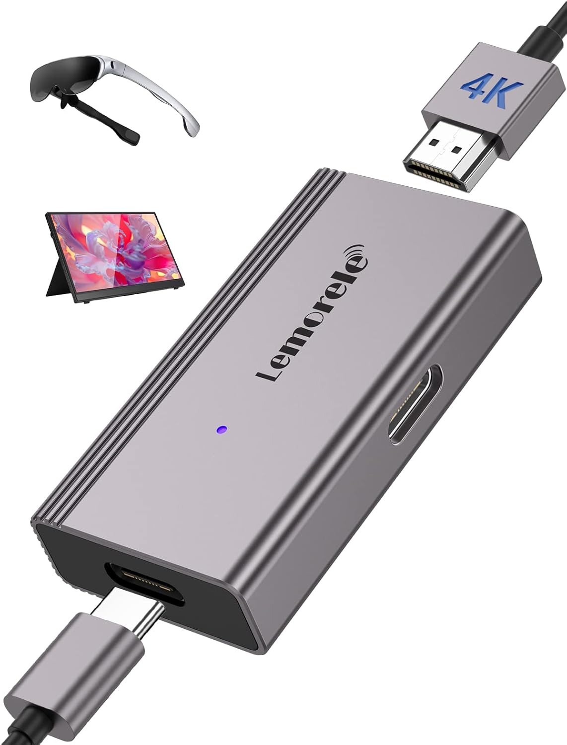 Lemorele HDMI to USB C Adapter 4K@60Hz, for