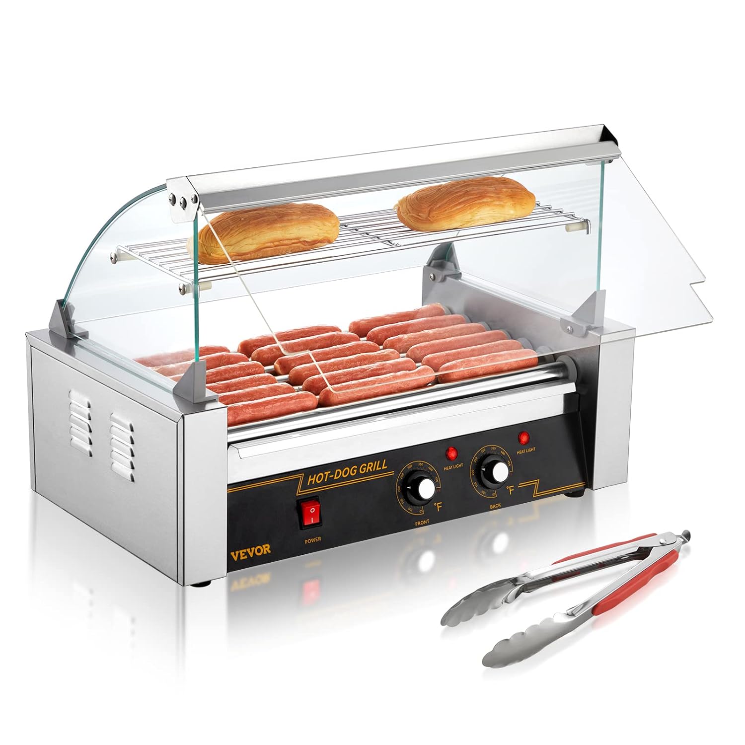 VEVOR Hot Dog Roller 7 Rollers 18 Hot