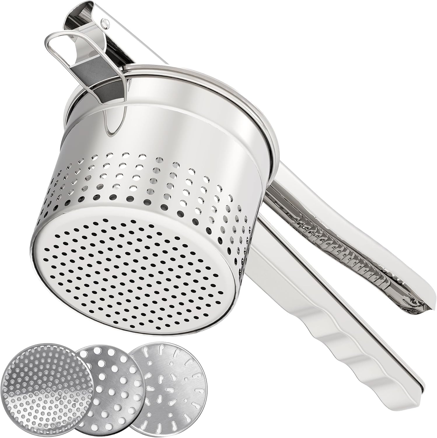 Large 15oz Potato Ricer with 3 Interchangeable Discs,