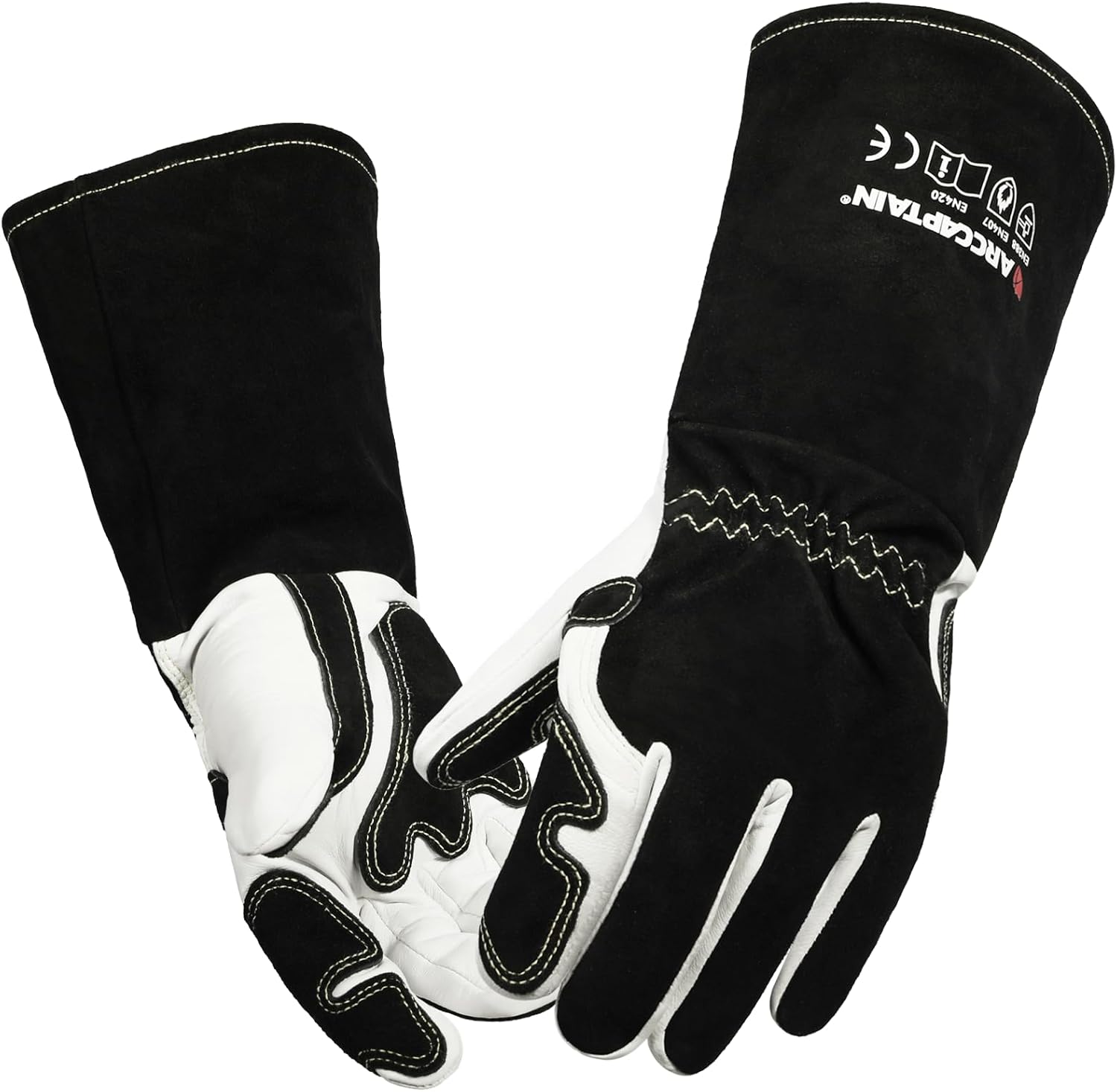 ARCCAPTAIN Tig Welding Gloves, Premium Goatskin Grain Leather