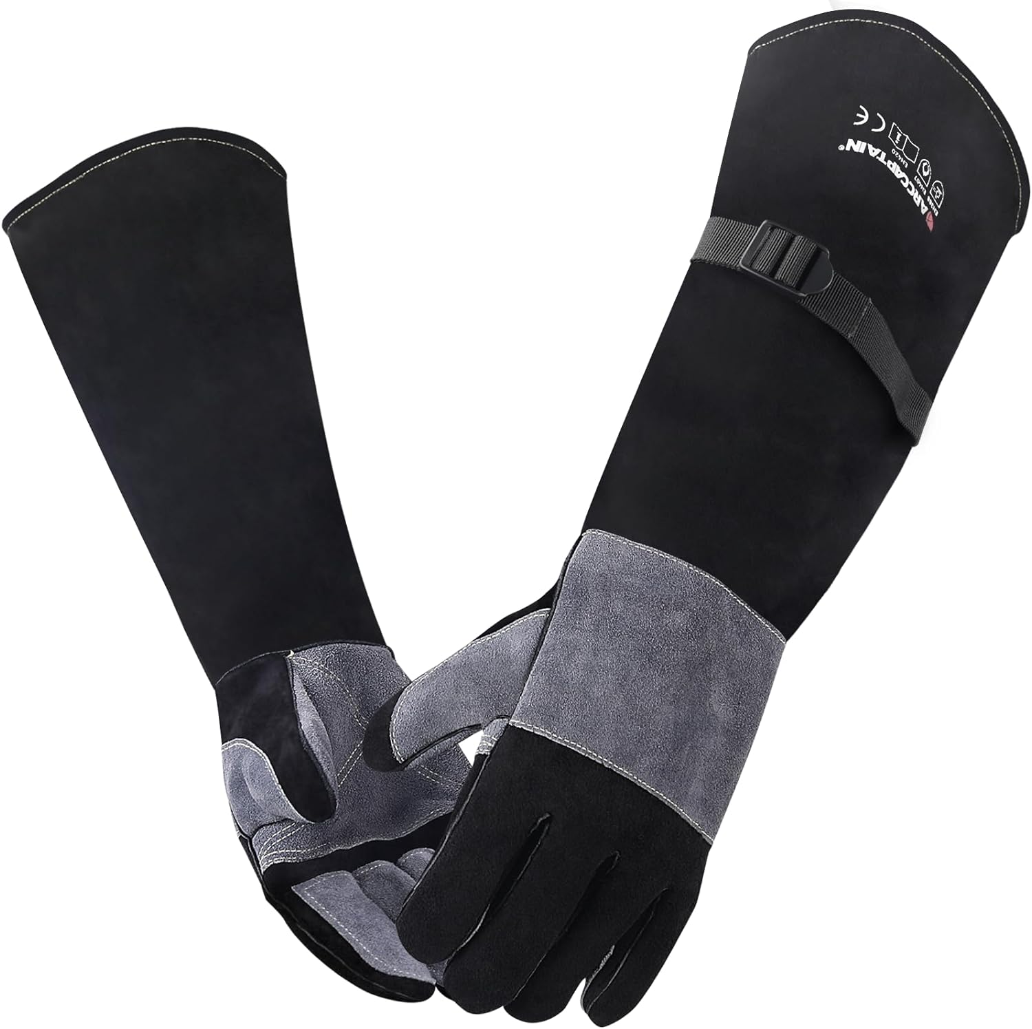 ARCCAPTAIN 24-inch Leather Welding Gloves, Heat & Fire