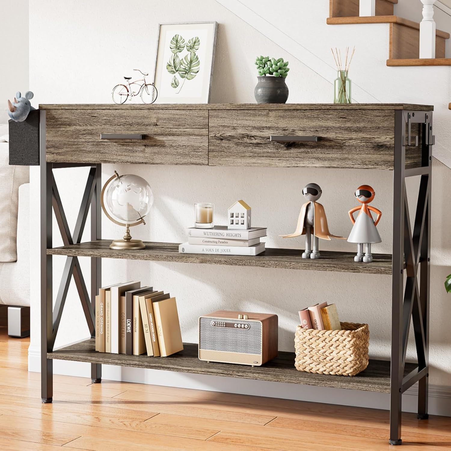 Gizoon 39" Entryway Table with 2 Drawers and