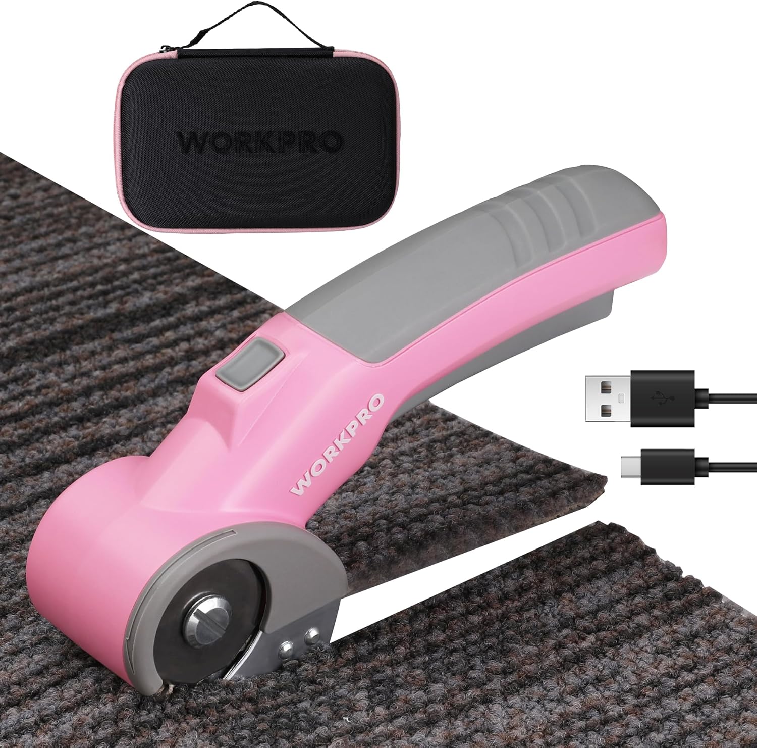 WORKPRO Cordless Electric Scissors, 4V Rotary Cutter for