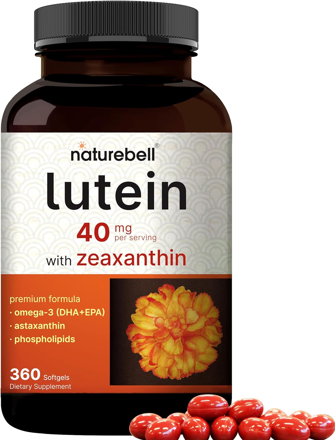 Lutein 40mg + Zeaxanthin 1,600mcg, 360 Softgels, 4-in-1