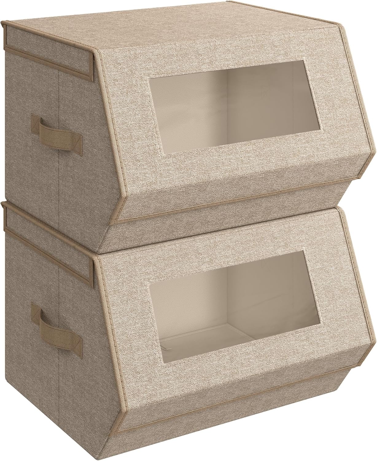SONGMICS Stackable Storage Bins Set of 2, Storage
