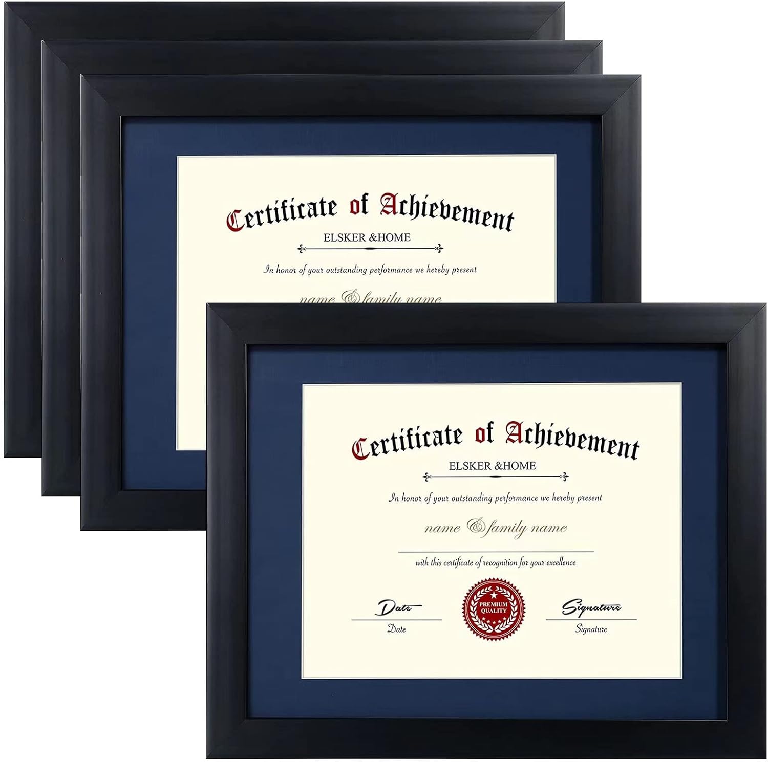 ELSKER&HOME Certificate Frames 8.5 x 11 Black, Fits