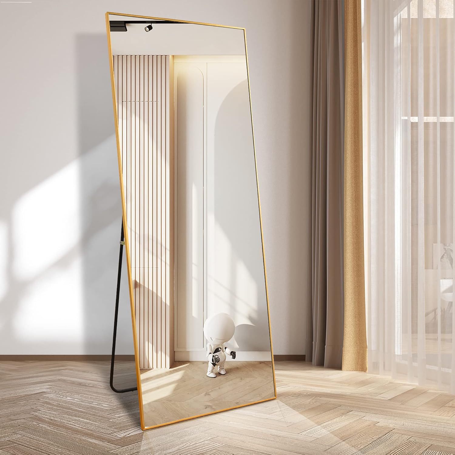 WIIS' IDEA 64"x21" Rectangular Full Length Mirror, Big