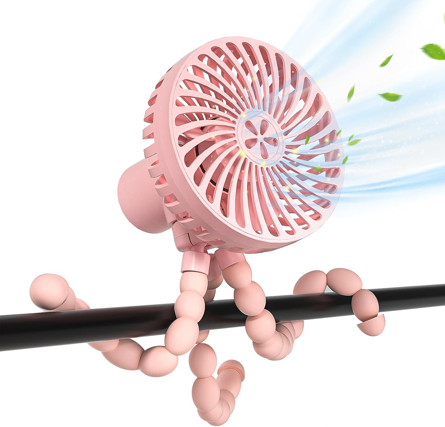 RUN HELIX Handheld Stroller Fan, Flexible Tripod Clip-on