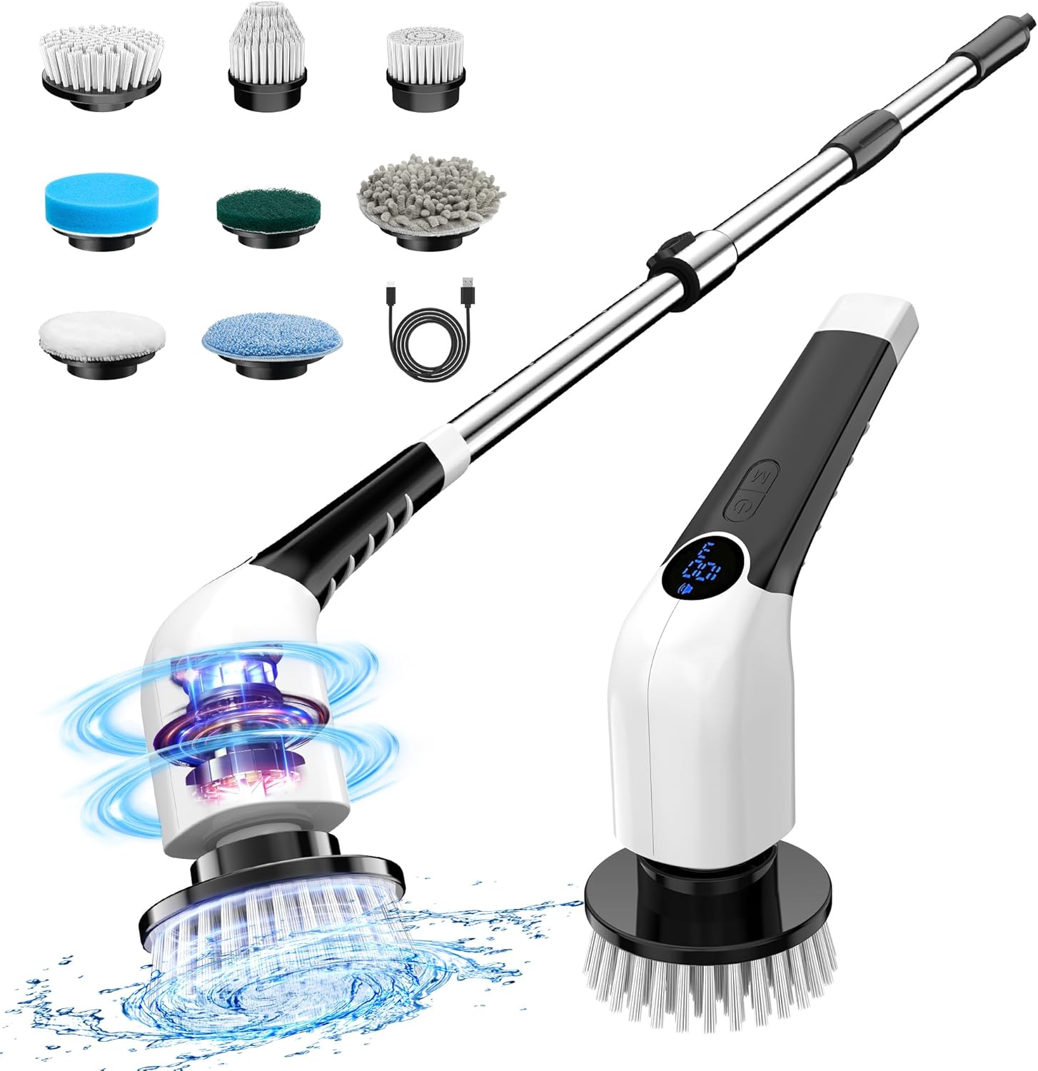 Keimi Electric Spin Scrubber, Cordless Shower Cleaning Brush