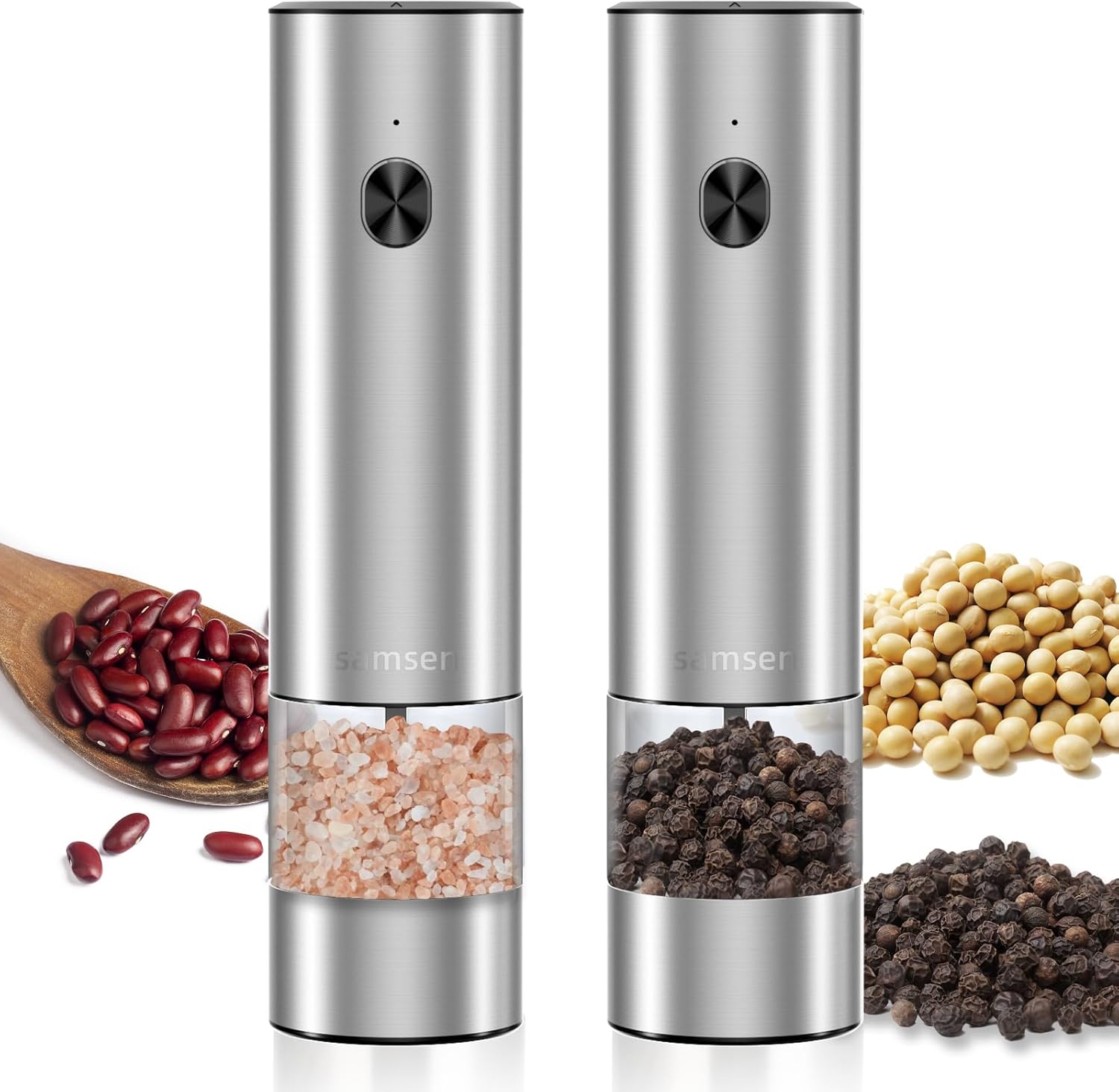 Stainless Steel Electric Pepper Grinder & Salt Mill