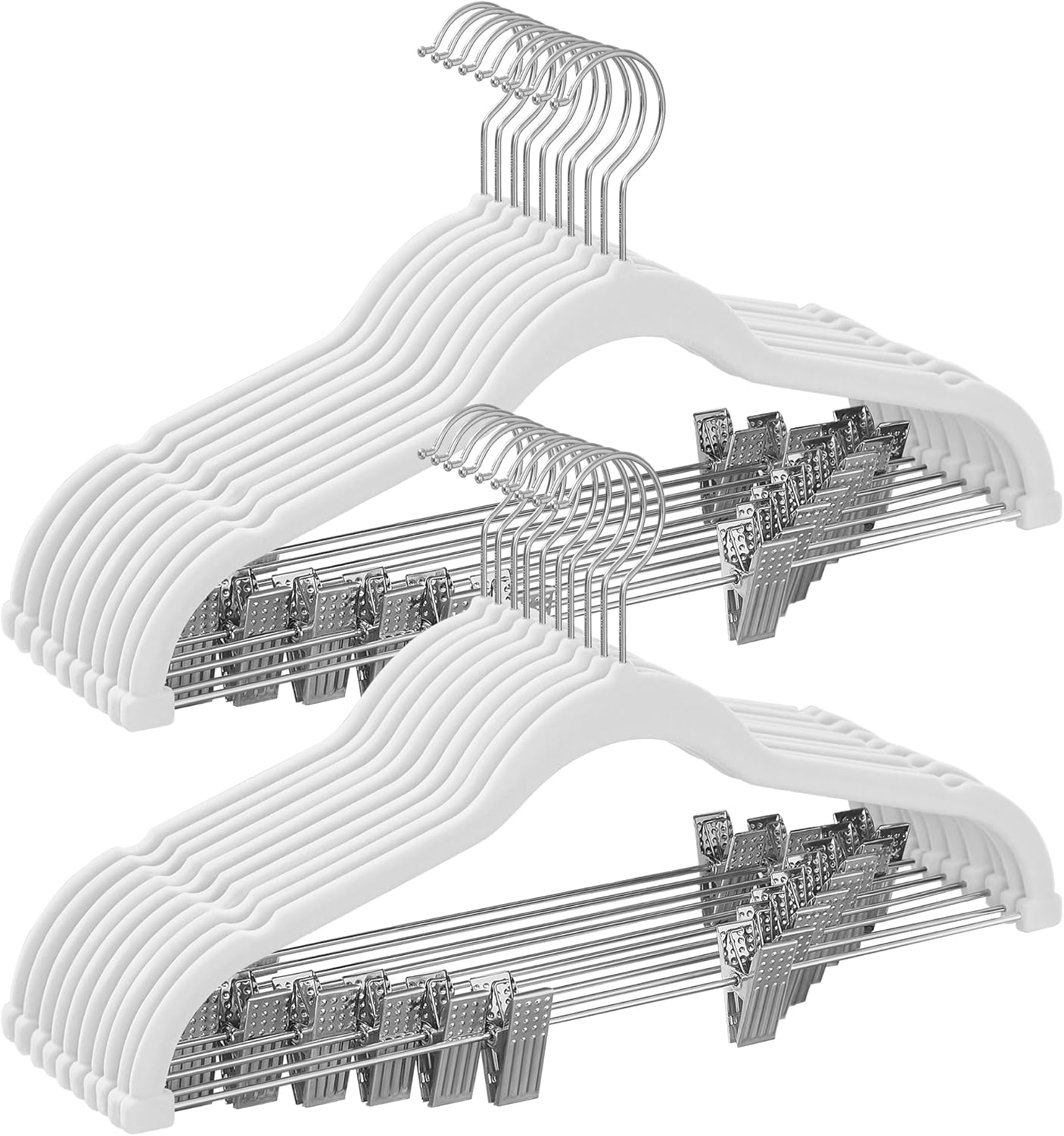 SONGMICS 20 Pack Pants Hangers, 16.7 Inches Long