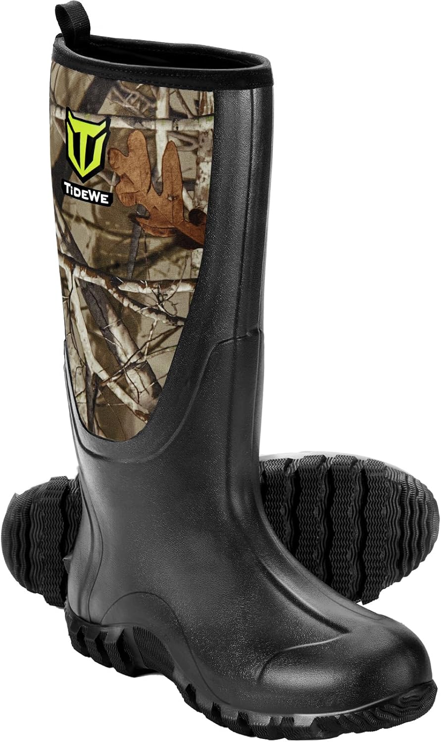 TIDEWE Rubber Boots for Men Multi-Season, Waterproof Rain