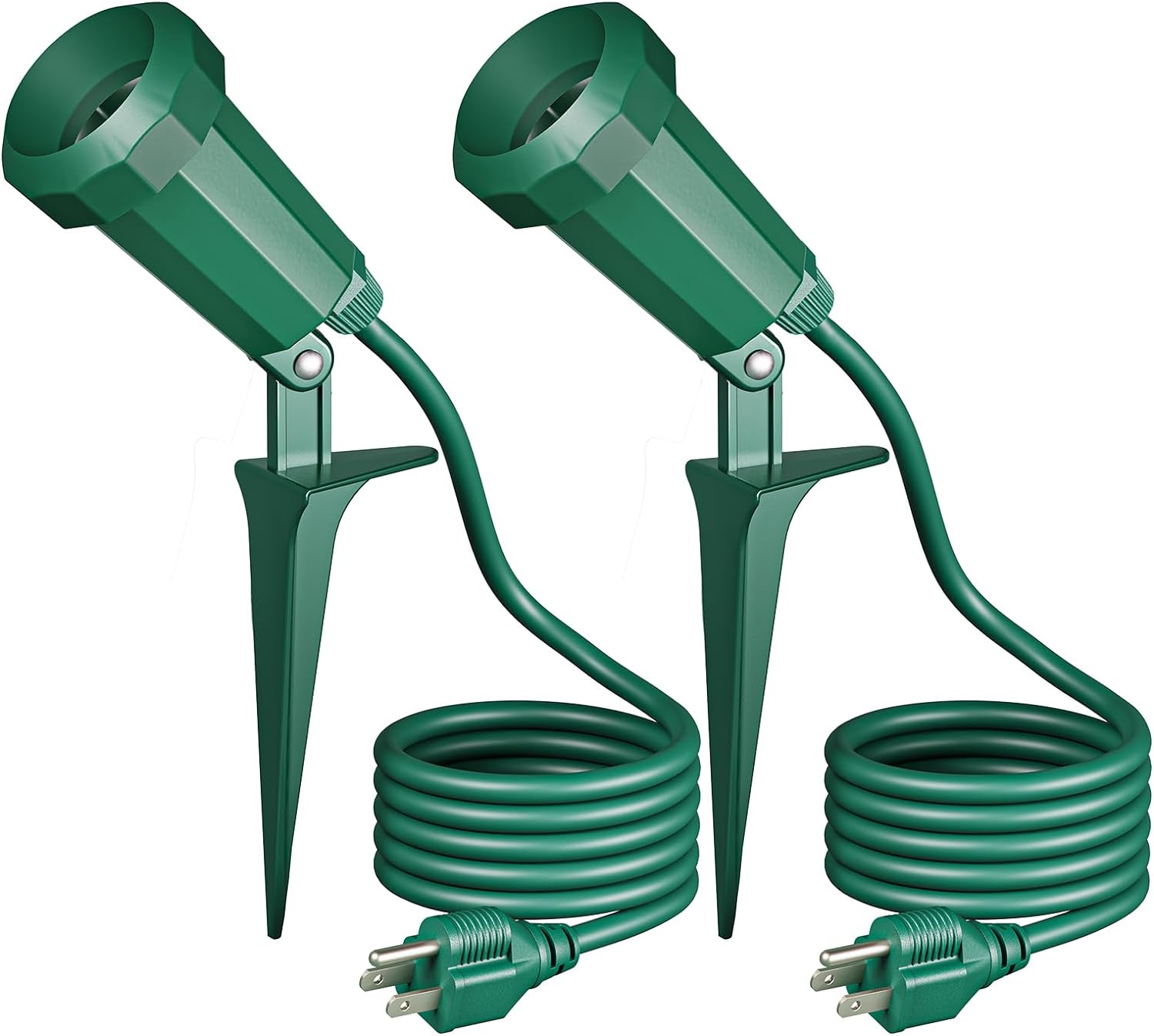 EDISHINE 120V Outdoor Spotlights, 6FT Cord, Weatherproof Plug-In
