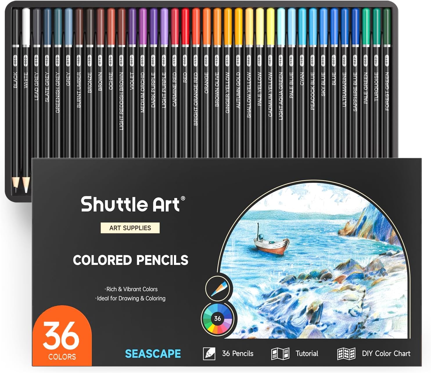 Shuttle Art 36 Colored Pencils, Soft-Core Color Pencils